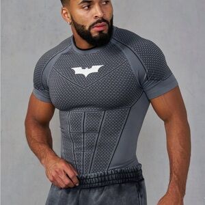 YOUNGLA (SOLD OUT) - 4259 - BATMAN COMPRESSION TEES - DARK GREY  XL